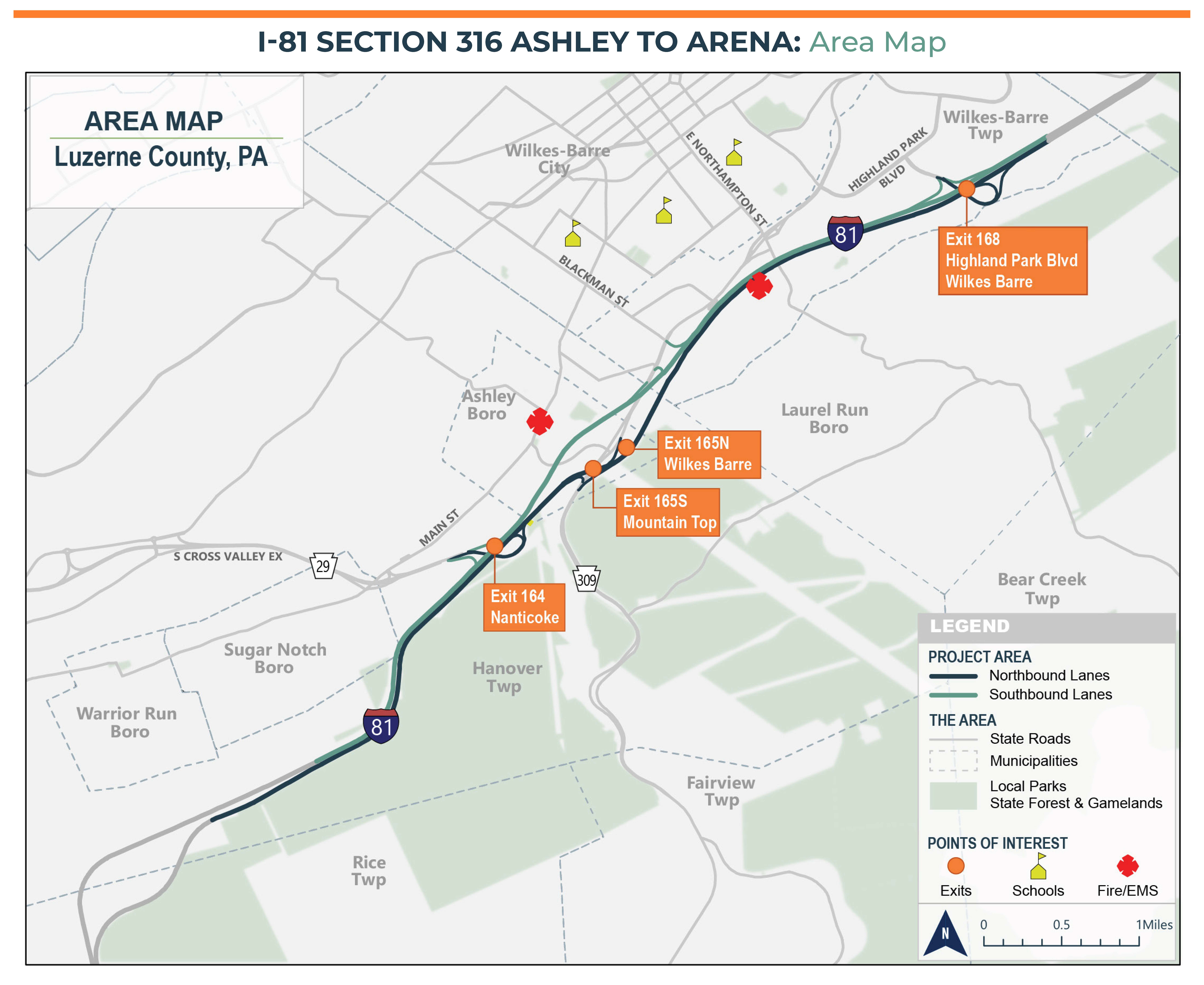 Interstate 81, Section 316 Ashley to Arena | Department of